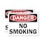Signmission No Smoking Danger Sign, Plastic, 10in W x 7in L, 2PK OS-2PACK-DS-P-710-L-19452 - alternate 1